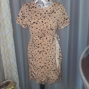 SHEIN Tan and Black Patterned Mini Dress. Never worn.